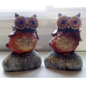 Set of Garden Owl ornaments statues lawn